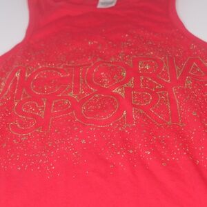 Victorias Secrets PURE RED VS GOLD GLITTER LOGOHigh-Neck Tank